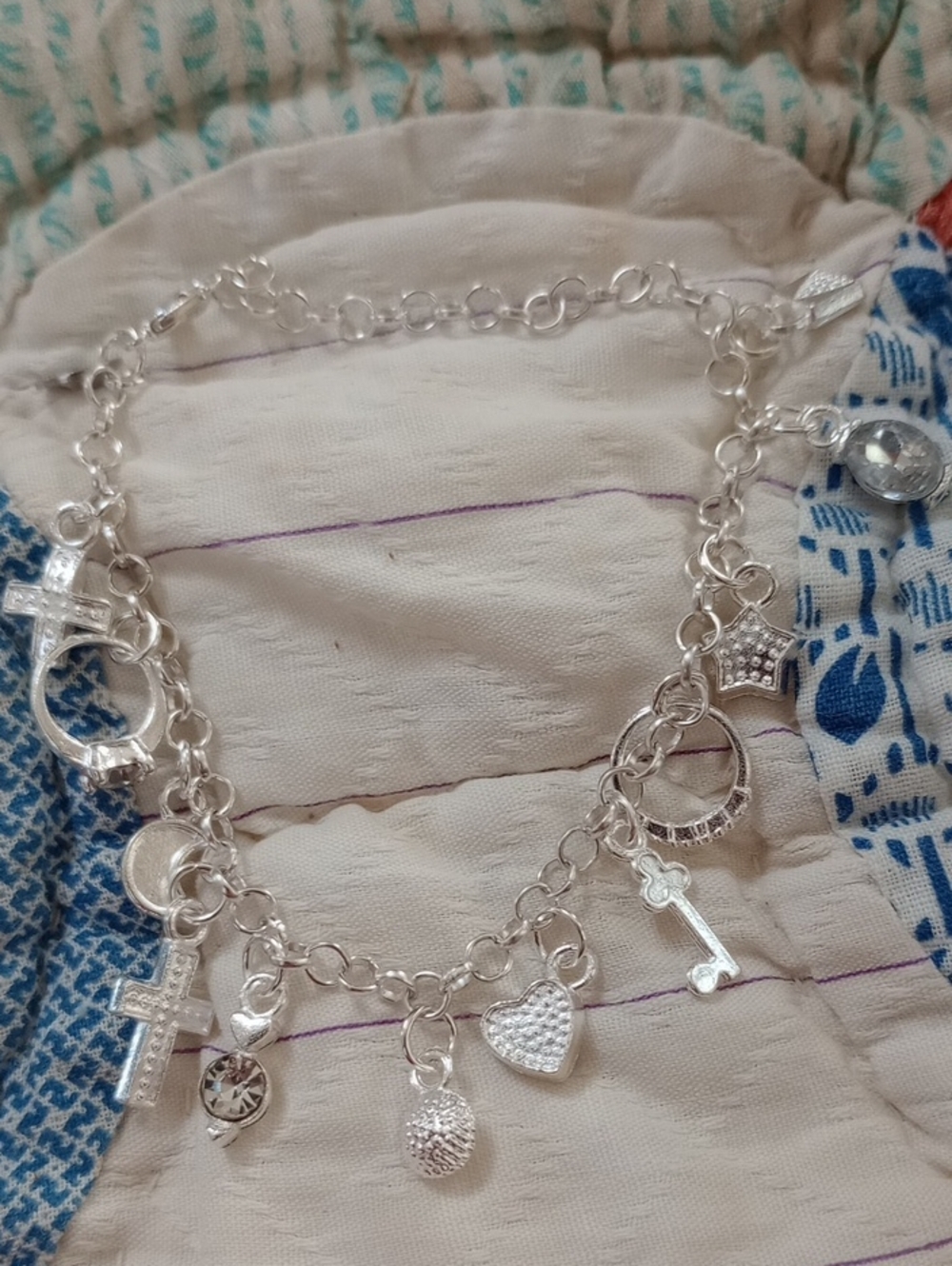 NWT S925 Sterling Silver Charm Bracelet with Several Different Charms